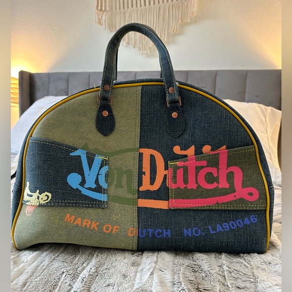 Von Dutch Bags Rare Vintage Von Dutch Large Patch Bag Poshmark